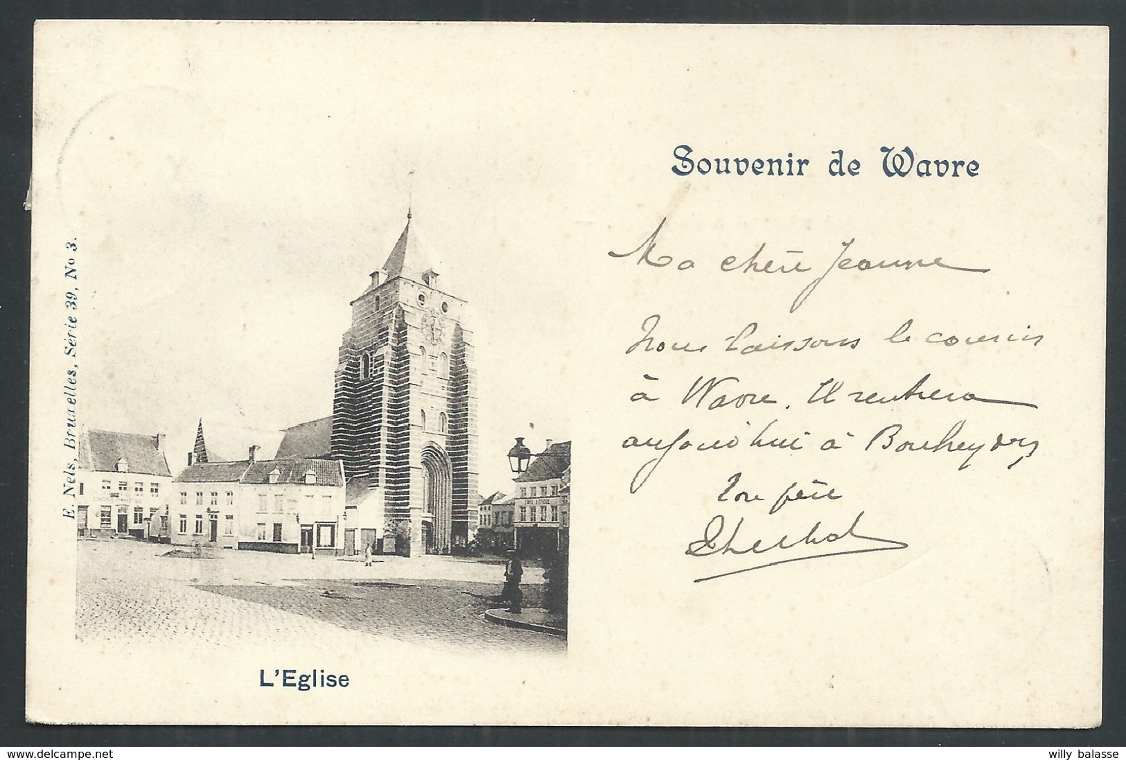 +++ CPA - Souvenir De WAVRE - L'Eglise - 1900 - Nels Série 39 N° 3   // - Wavre