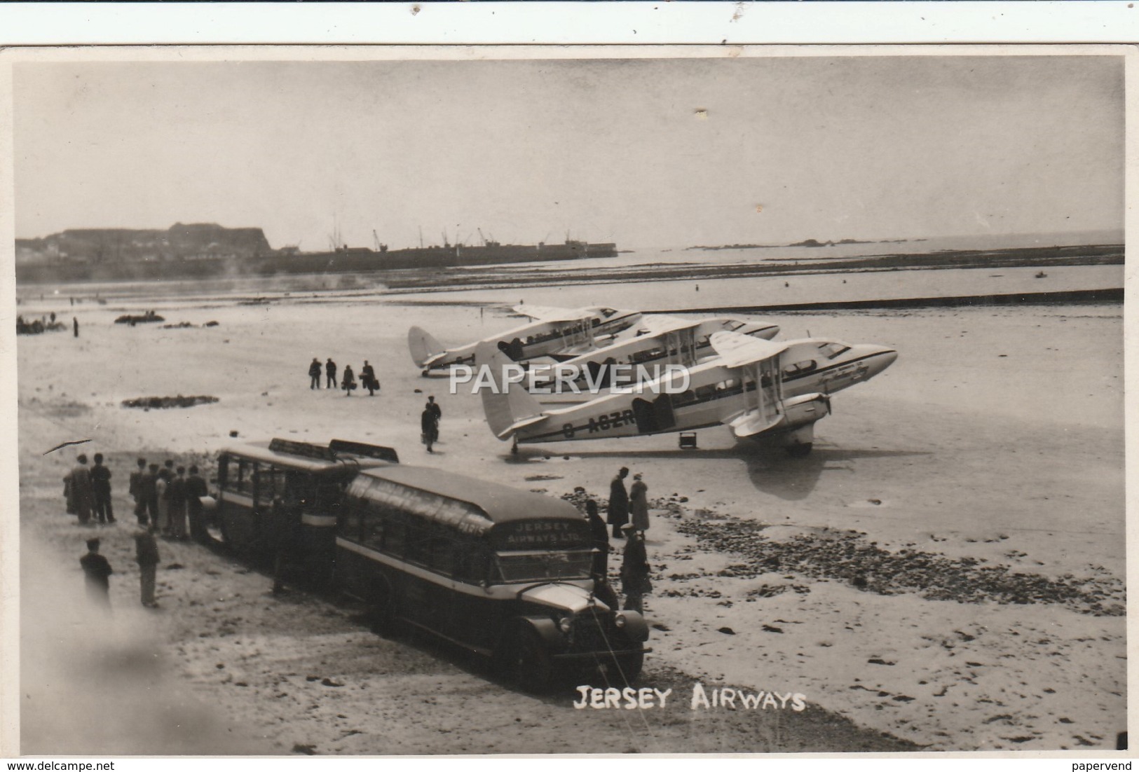 JERSEY Airways St. Aubin's Beach With Aircraft & Tanker RP  Jy87 - Other & Unclassified