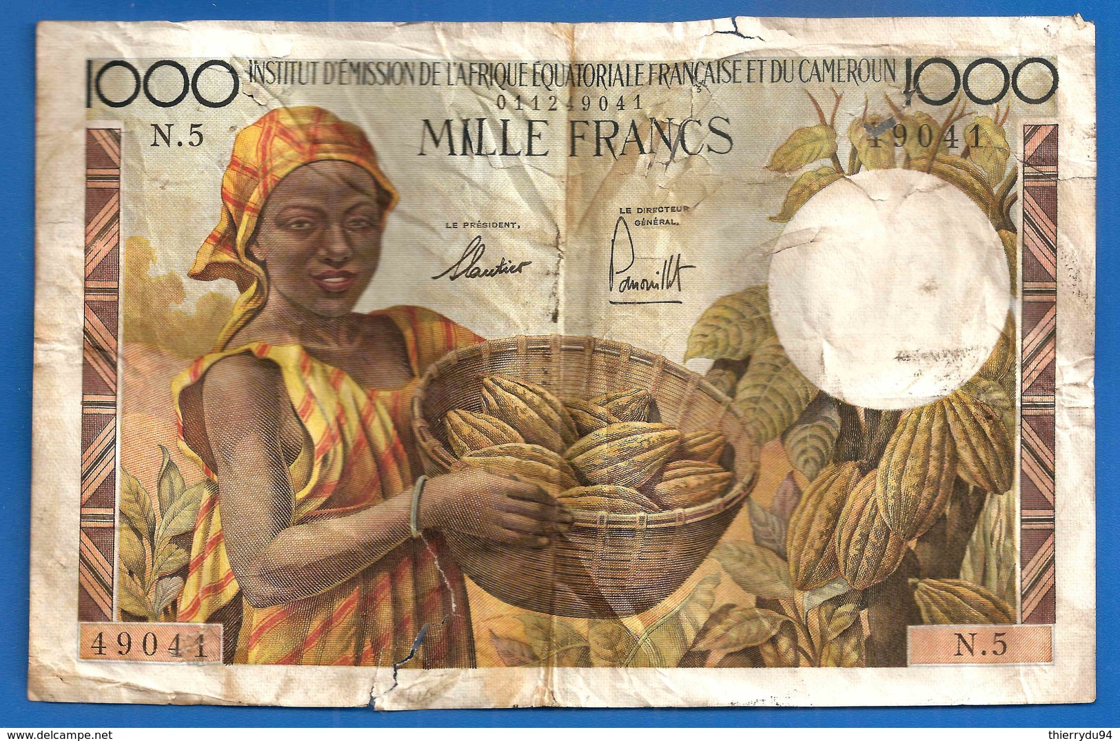 Afrique Equatoriale 1000 Francs 1957 Institut Emission Afrique Equatoriale Francaise Et Du Cameroun France Frcs Frc - Autres - Afrique