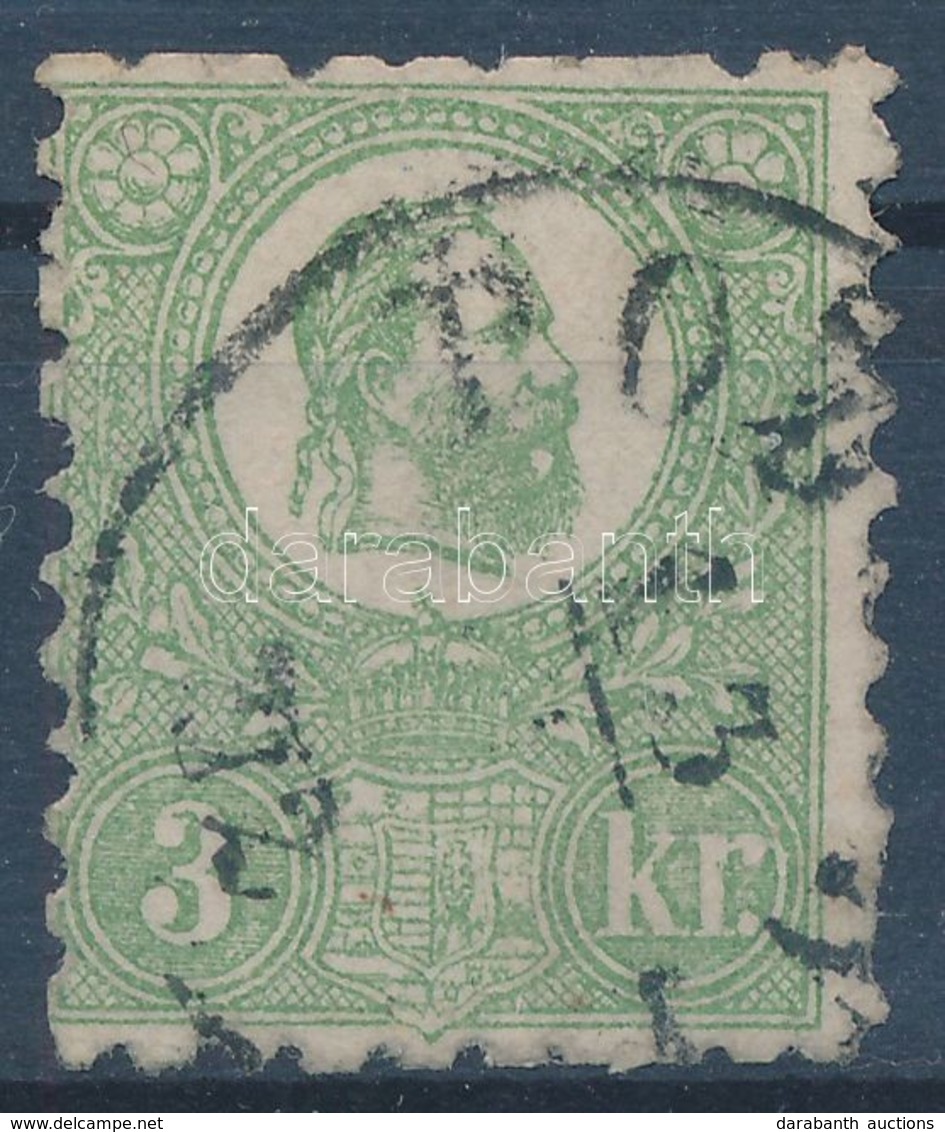 O 1871 Kőnyomat 3kr III-as Típus Szép élénk Színű, Felül A Fogak Ollóval Vágva (140.000) - Other & Unclassified