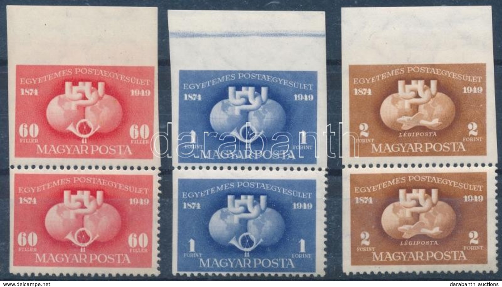 ** 1949 UPU Sor Párokban, Nagyon Ritka, Szép Minőség - Other & Unclassified