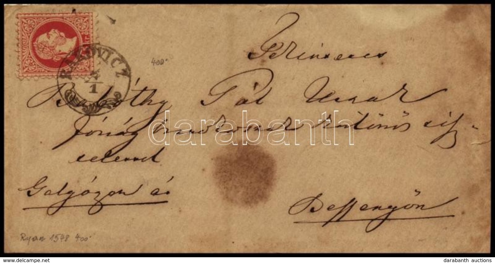 ~1870 5kr Levél Előlapon 'RAKOVICZ' - Other & Unclassified