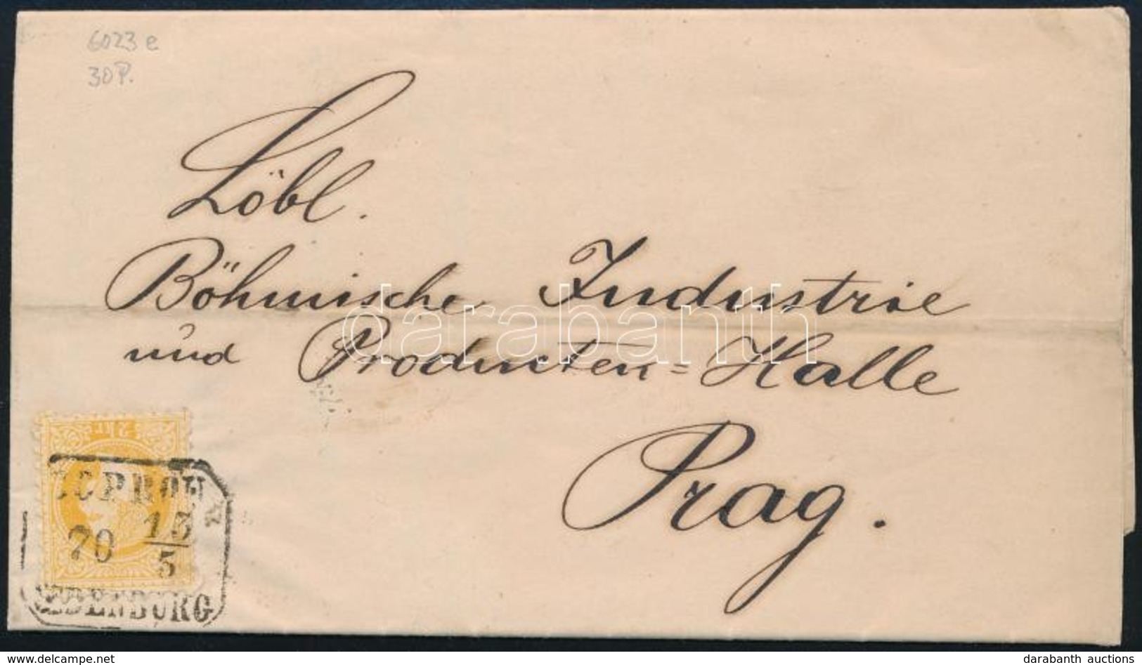 1870 2kr Nyomtatványon 'SOPRON OEDENBURG' - Prag - Autres & Non Classés