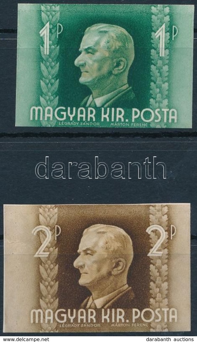 * 1941 Kormányzói Arcképsor (II.) Vágott 1P és 2P - Other & Unclassified