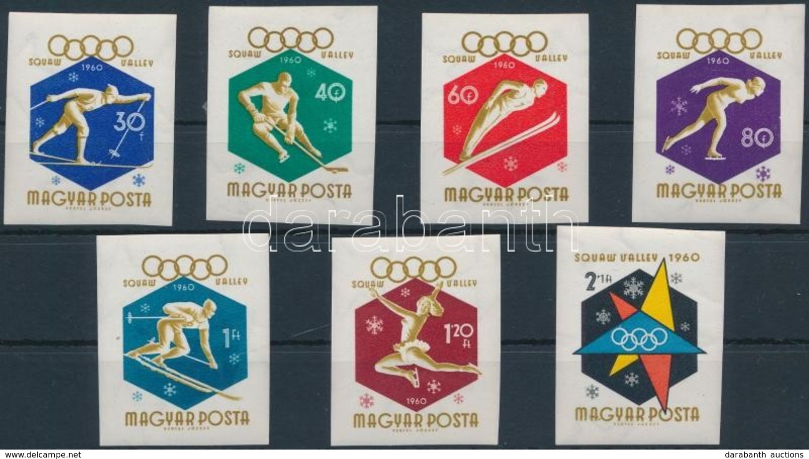 ** 1960 Téli Olimpia Vágott Sor (4.000) (törések / Creases) - Autres & Non Classés