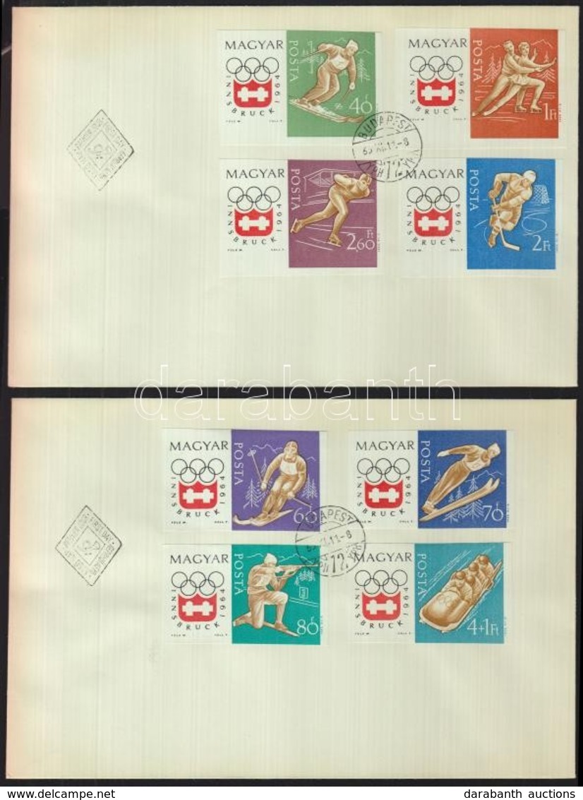 1963 Téli Olimpia (II.)- Innsbruck Vágott Sor 2db FDC-n (3.500) - Autres & Non Classés