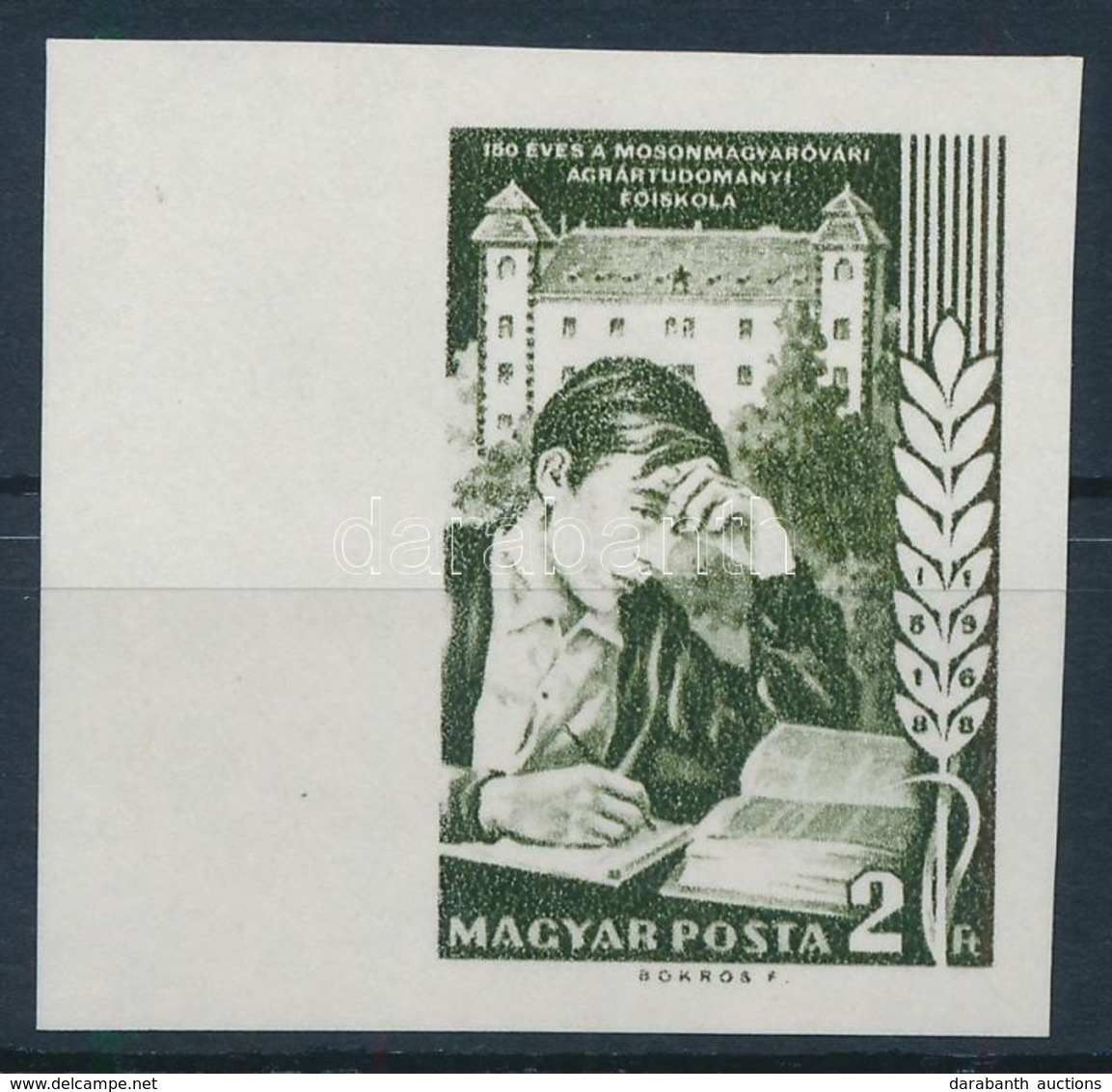 ** 1968 Események (VI.) - 150 éves A Mosonmagyaróvári Agrártudományi Főiskola ívszéli Vágott Bélyeg - Autres & Non Classés