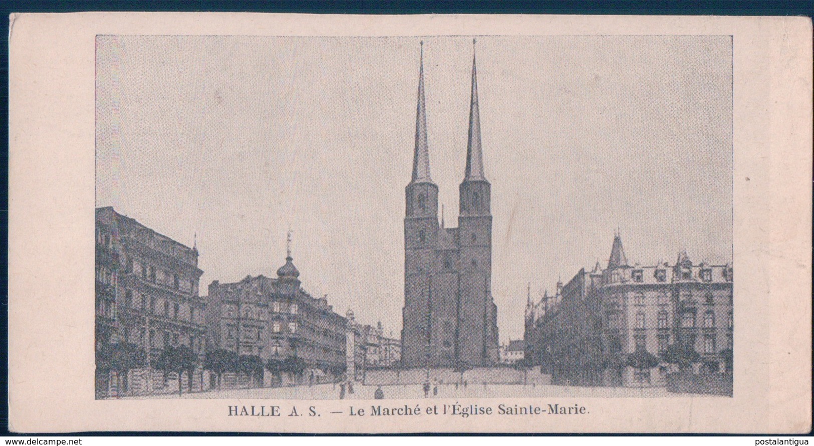POSTAL ALEMANIA - HALLE A S - LE MARCHE ET L'EGLISE SAINTE MARIE - Halle (Saale)