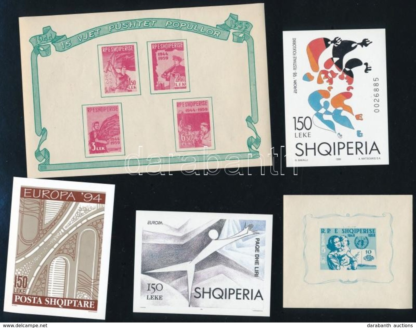 ** Albánia 1958-1998 5 Db Blokk (Mi EUR ~30,-) - Autres & Non Classés