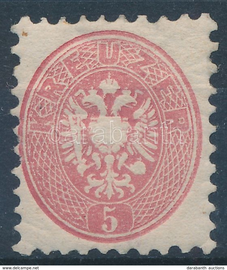 * 1864 5kr Eredeti Gumival, Falcnyomos. Certificate: Ferchenbauer - Other & Unclassified