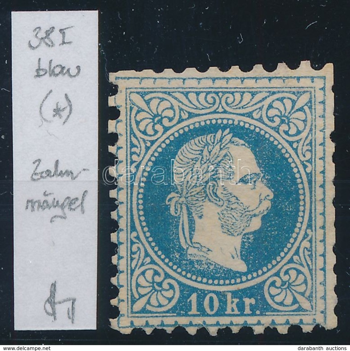 (*) 1867 10kr, Varrat Vízjel / Ladurner? Tompa Fogak / Short Perfs. Azonosítás: Strakosch - Other & Unclassified