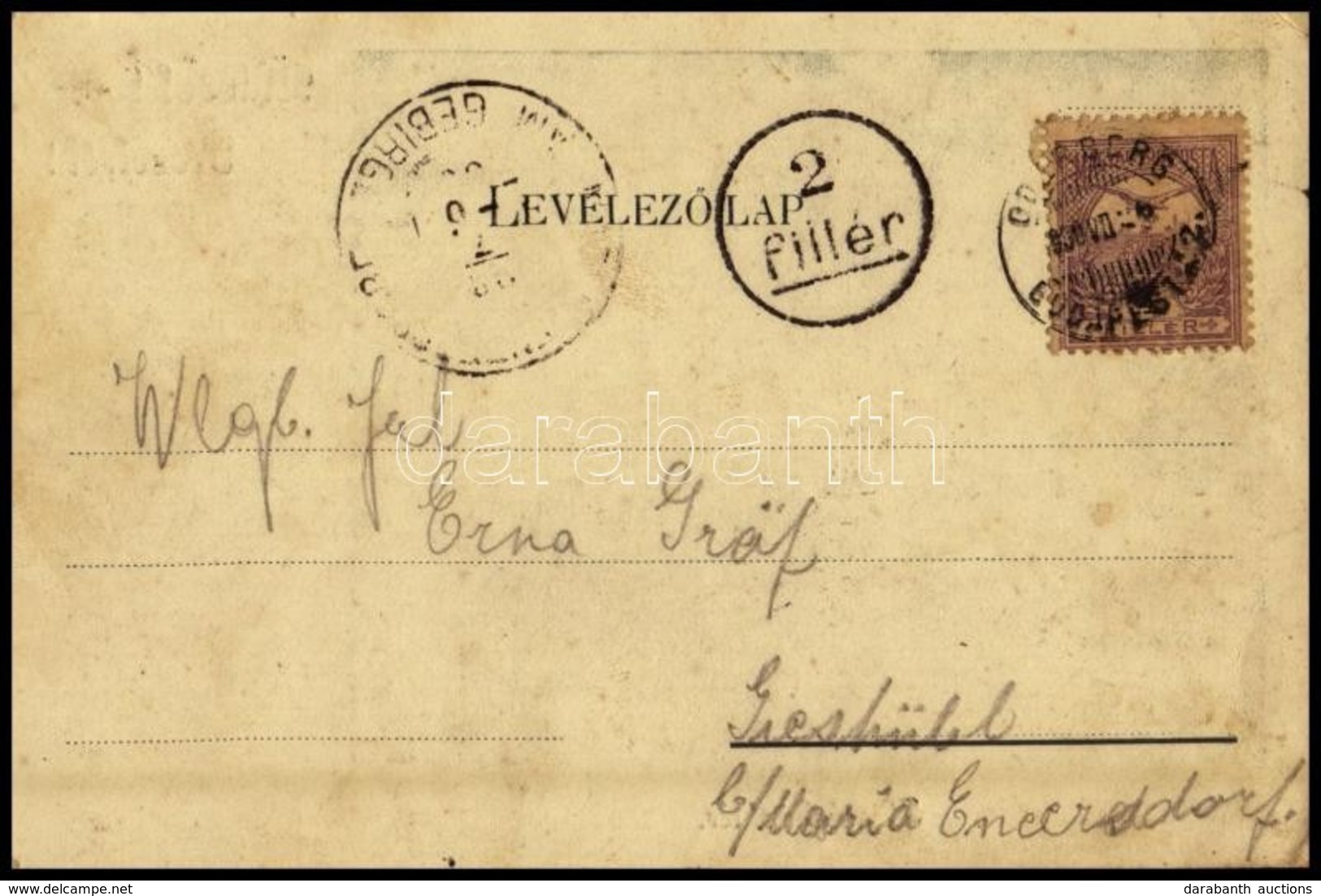 1900 Pécel Községháza Képeslap 'ODERBERG BUDAPEST' Vasúti Bélyegzéssel + 2 Fillér Portóbélyegzéssel - Other & Unclassified