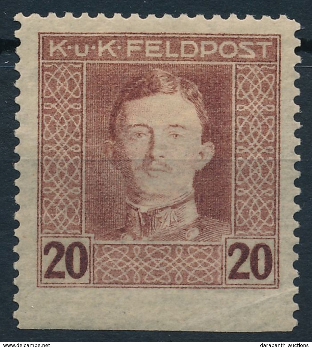 * 1917-1918 Károly Fejes Forgalmi Sor 20h Alul Fogazatlan Bélyeg - Andere & Zonder Classificatie