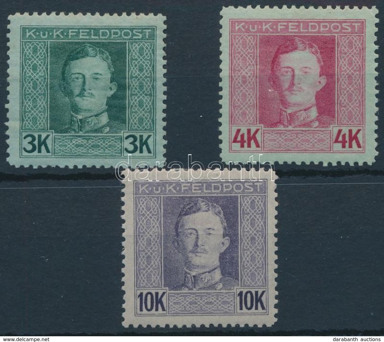 * 1917-1918 Károly Fejes Forgalmi Sor 3K, 4K, 10K (*6.800) - Other & Unclassified