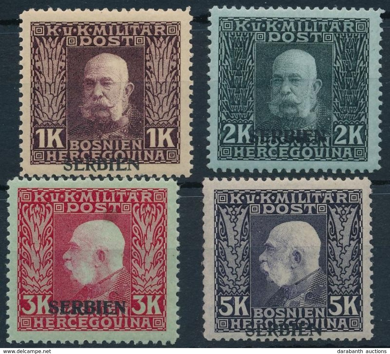 ** * Szerbia Részére 1916 Forgalmi  Sor 1K Postatiszta, 2K, 3K, 5K Falcos (32.500) - Autres & Non Classés