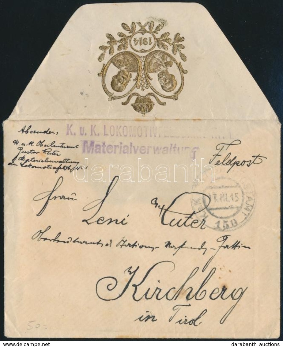 1915 Dekorativ Boríték ,,K.u.k. LOKOMOTIVFELDBAHN No 1. Materialverwaltung' + ,,FP 150' - Sonstige & Ohne Zuordnung