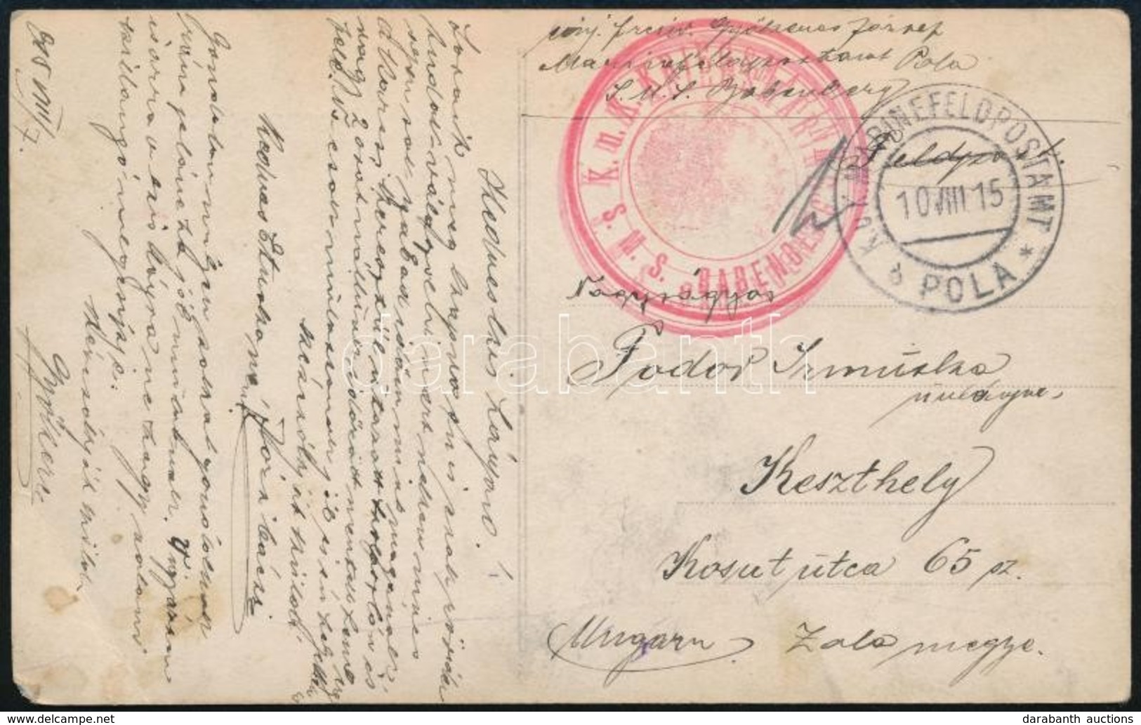 1915 Képeslap / Postcard 'K.u.k. KRIEGSMARINE S.M.S. BABENBERG' - Other & Unclassified