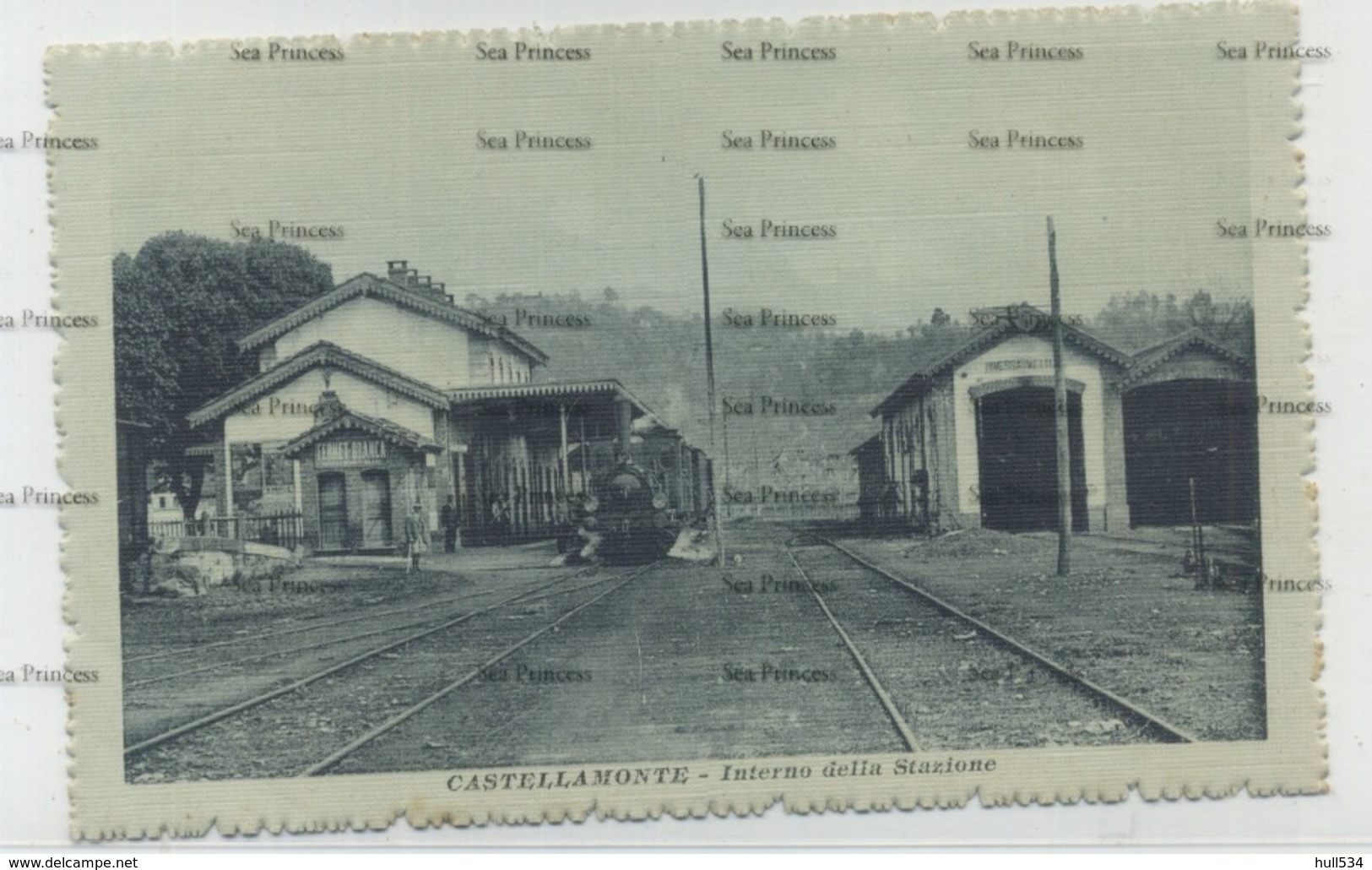 Italy Postcard Castellamonte Interno Della Stazione Railway Station Turin Piemonte 63626 A Bertone - Other & Unclassified