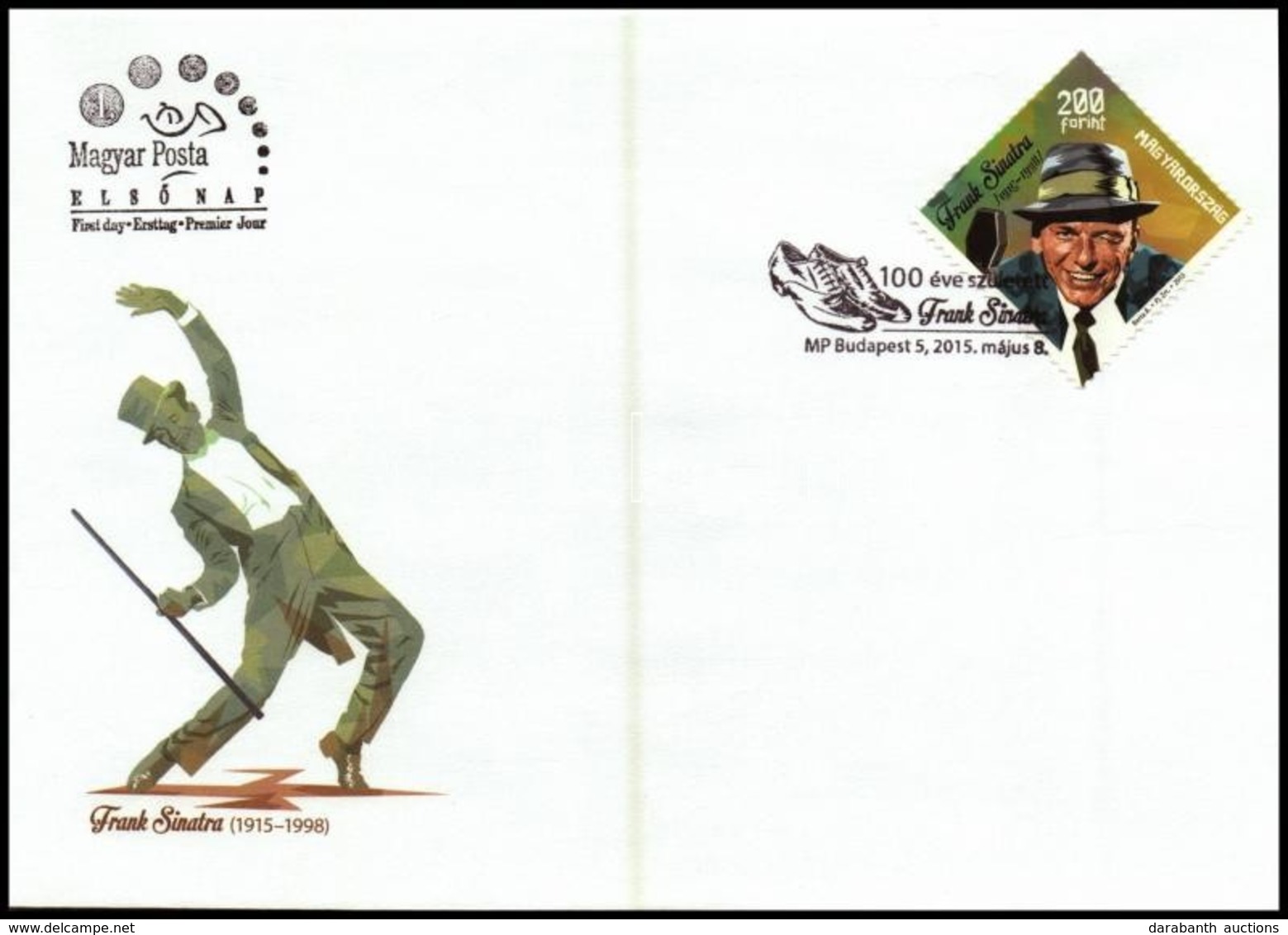 2015 Frank Sinatra Bélyeg A Fred Astaire-t ábrázoló és Visszavont FDC-n R! (kb. 500 Db Maradt) - Autres & Non Classés