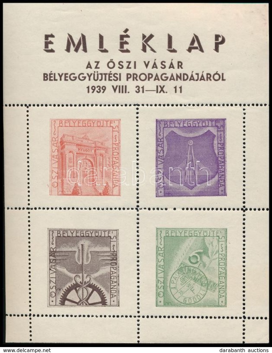 ** 1939/3a Őszi Vásár Bélyeggyűjtési Propaganda Emlékív - Autres & Non Classés