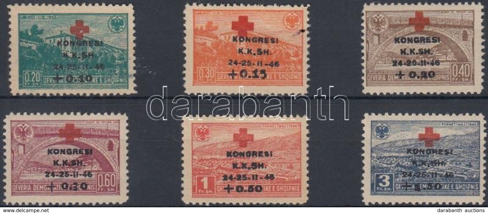 ** O 1946 Vöröskereszt Kongresszus Mi 385-390, Mi 385 Pecsételt - Other & Unclassified