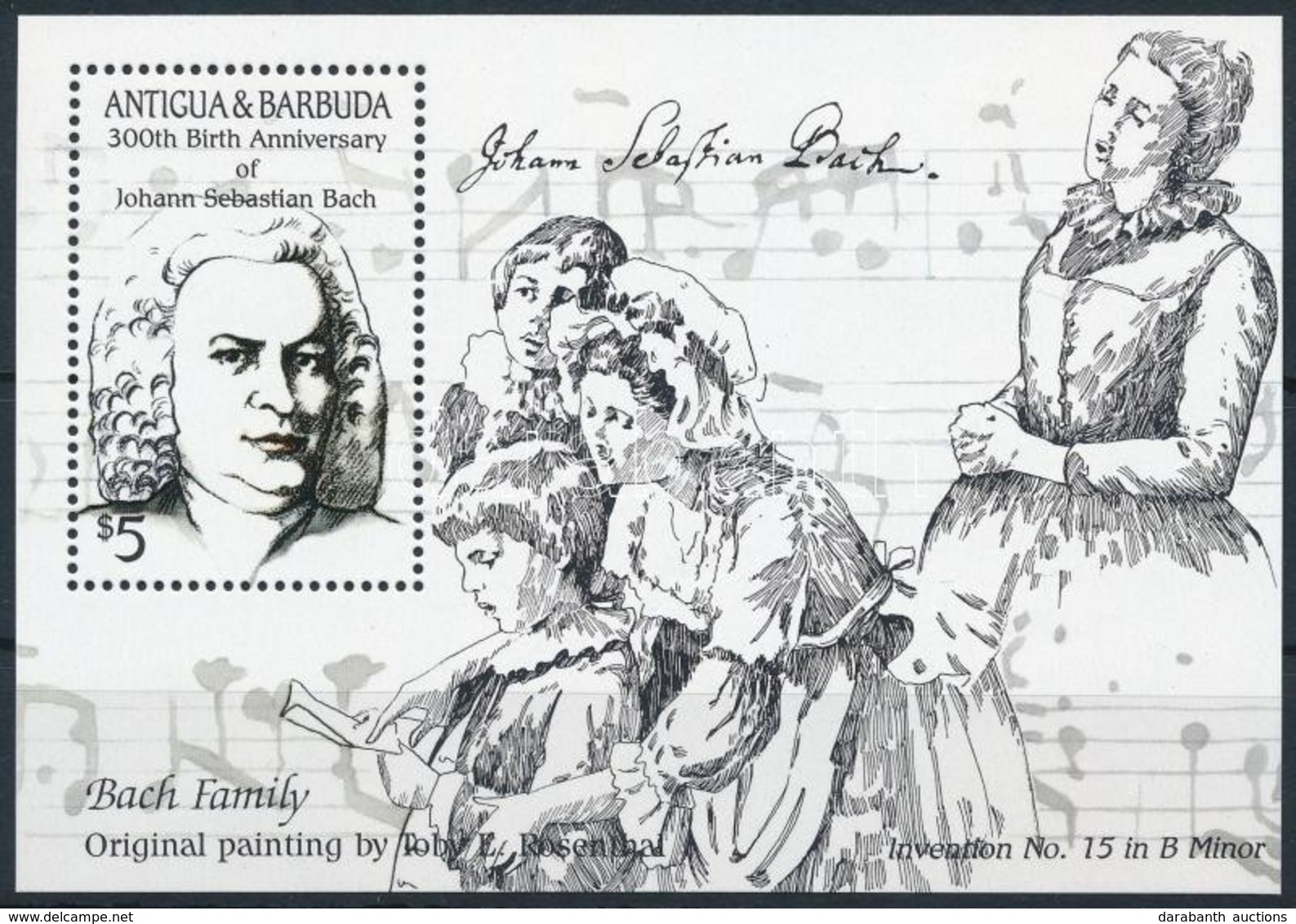 ** 1985 Johann Sebastian Bach Blokk,
Johann Sebastian Bach Block
Mi 99 - Andere & Zonder Classificatie