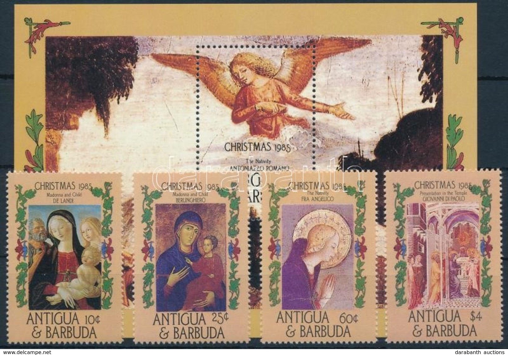 ** 1985 Karácsony Sor + Blokk,
Christmas Set + Block
Mi 915-918 + Mi 104 - Autres & Non Classés