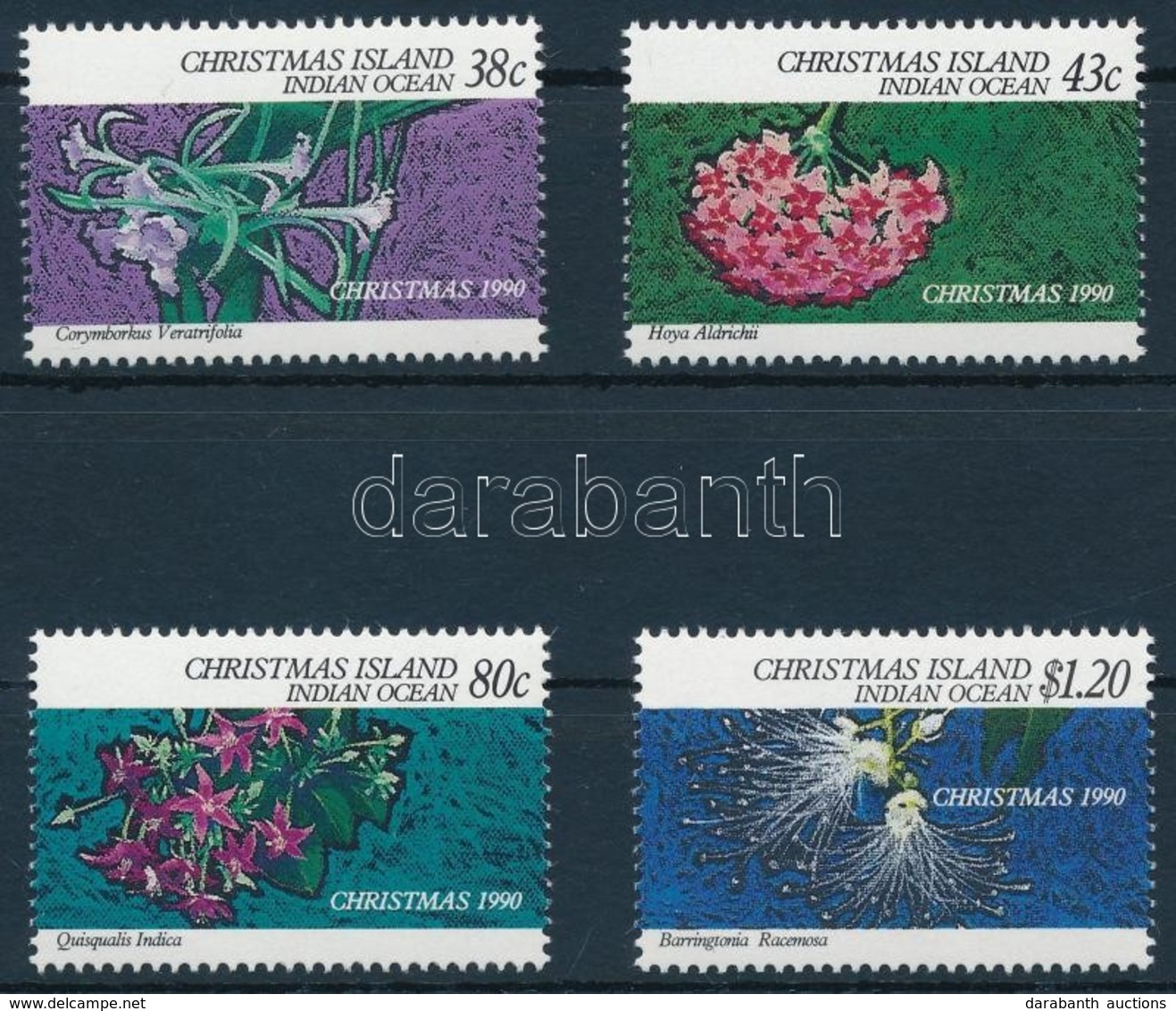 ** 1990 Karácsony, Virágok Sor,
Christmas, Flowers Set
Mi 320-323 - Other & Unclassified