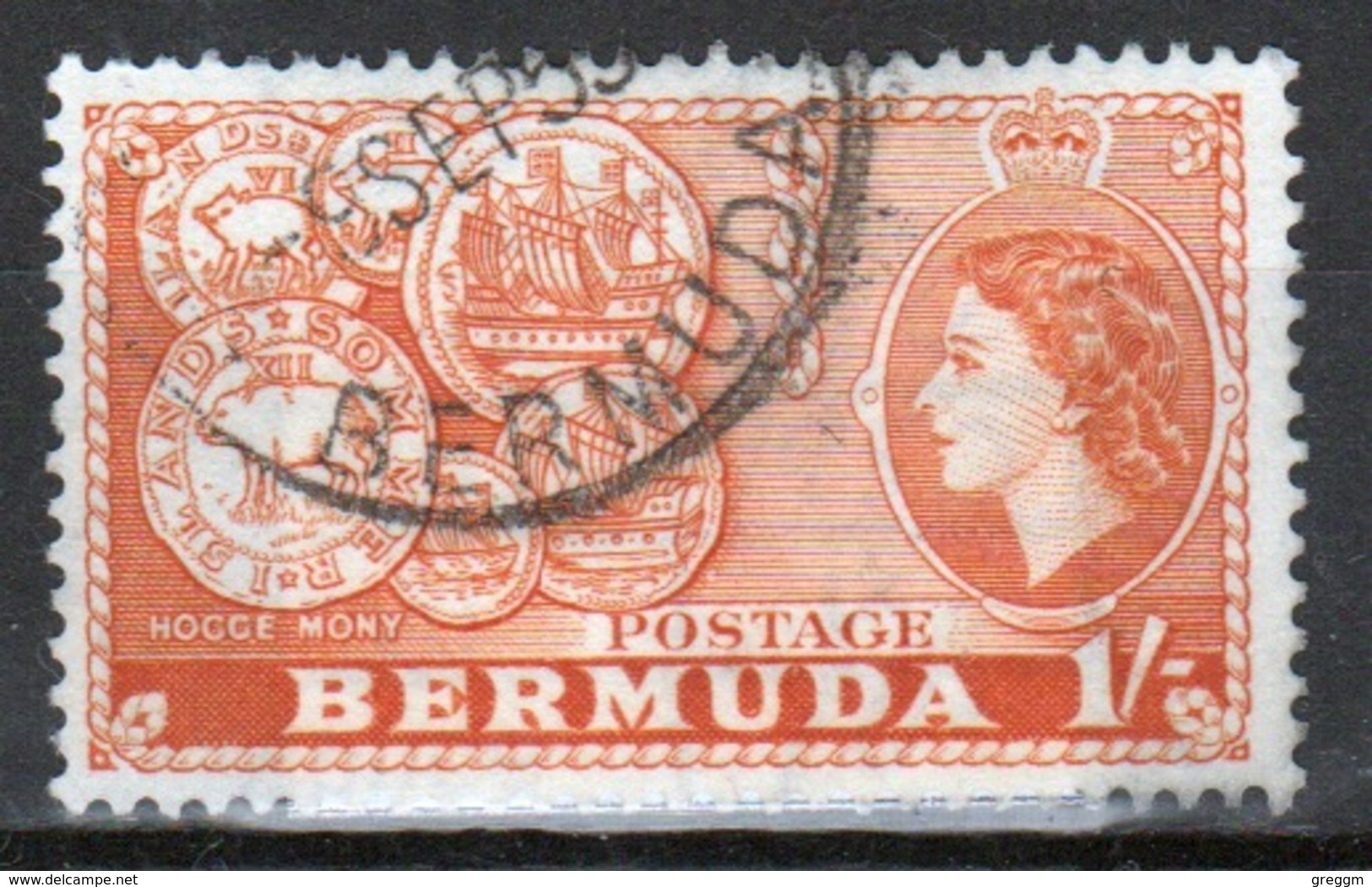 Bermuda Elizabeth II 1s Single Stamp From The 1953 Definitive Set. - Bermuda