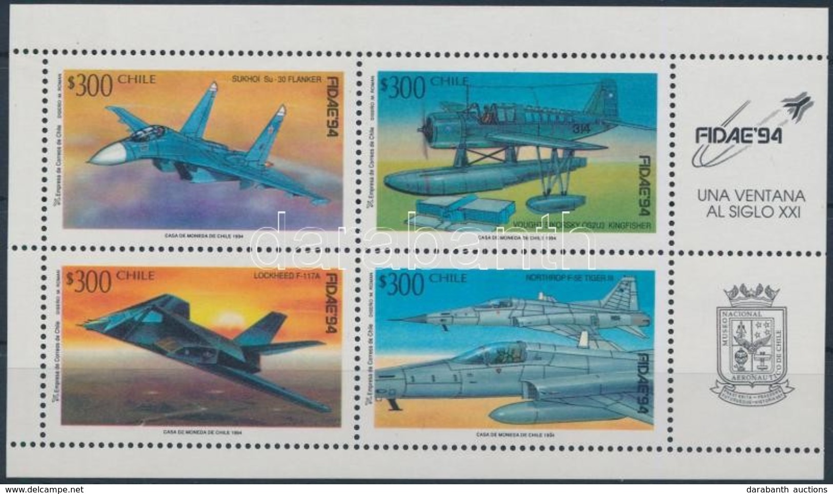 ** 1994 Repülőgépek Kisív,
Airplanes Mini Sheet
Mi 1597-1600 - Autres & Non Classés
