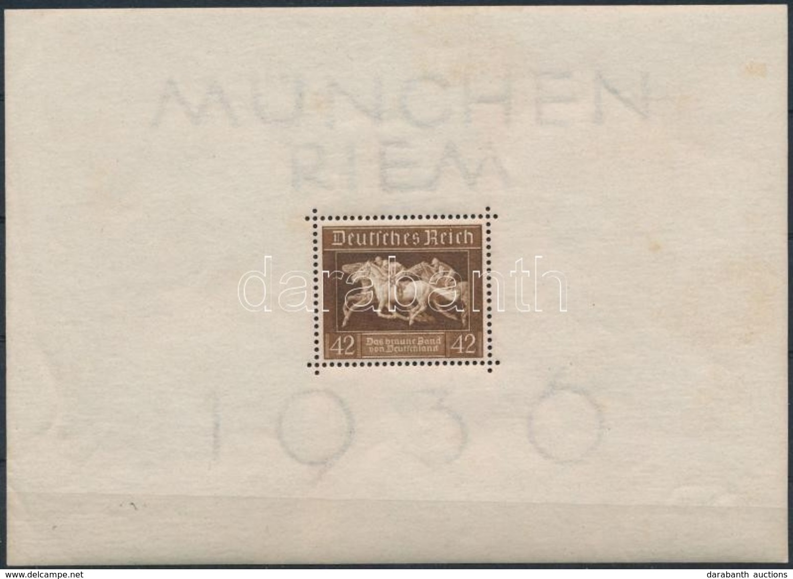 ** 1936 München Blokk Mi 4 (ráncok, Halvány Foltok) - Sonstige & Ohne Zuordnung