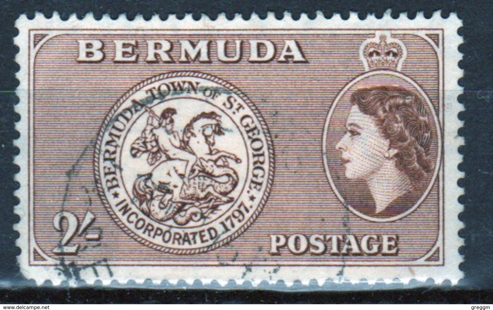 Bermuda Elizabeth II 2s Single Stamp From The 1953 Definitive Set. - Bermuda