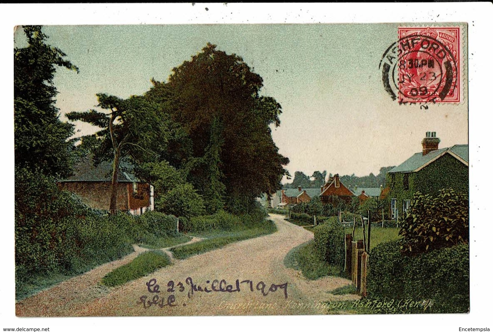 CPA-Carte Postale-Royaume Uni -Ashford--Church Lane Hennington-1909 VM10187 - Other & Unclassified