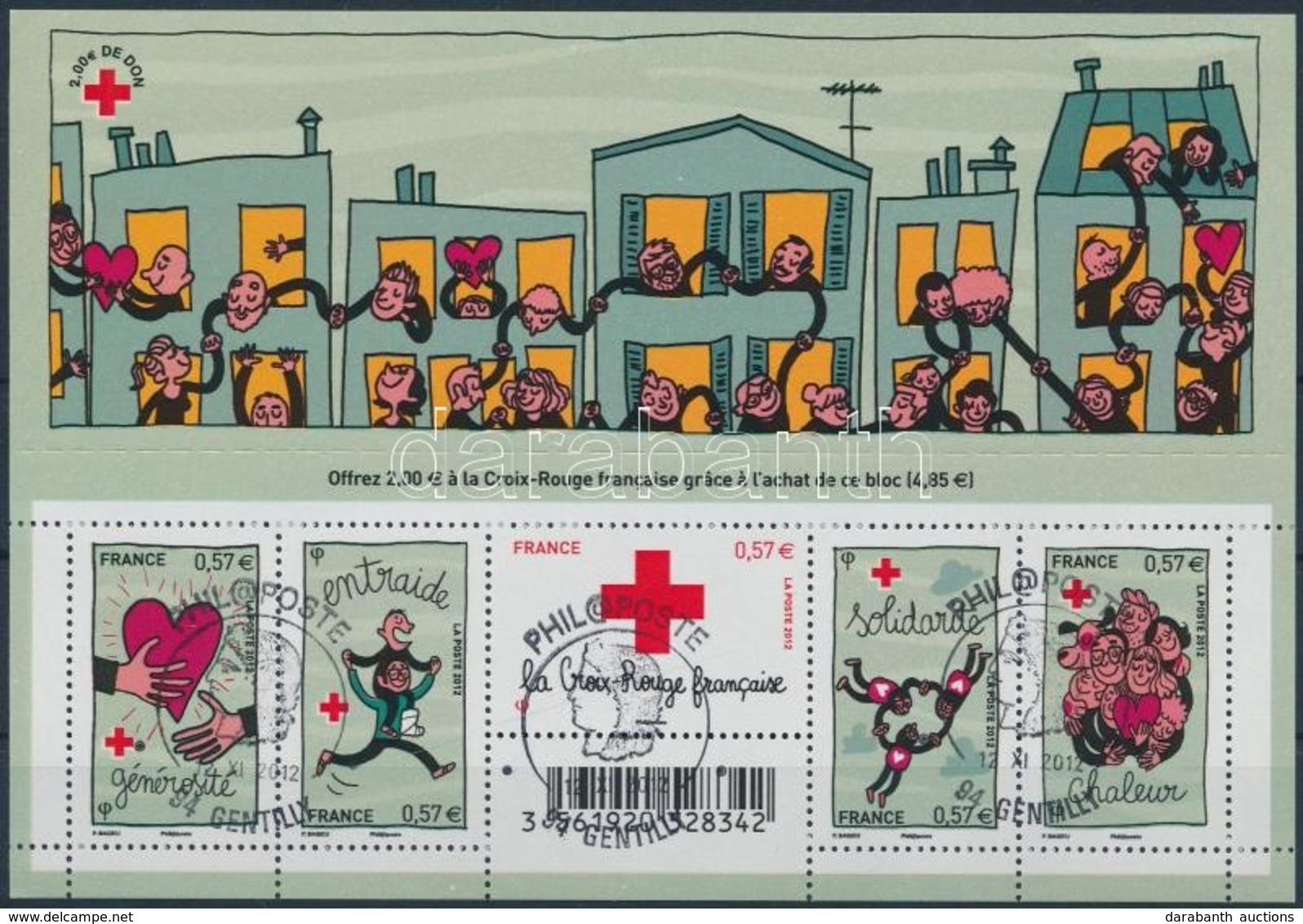 O 2012 Vöröskereszt Blokk Elsőnapi Bélyegzéssel,
Red Cross Block With First Day Cancellation
Mi 208 - Sonstige & Ohne Zuordnung