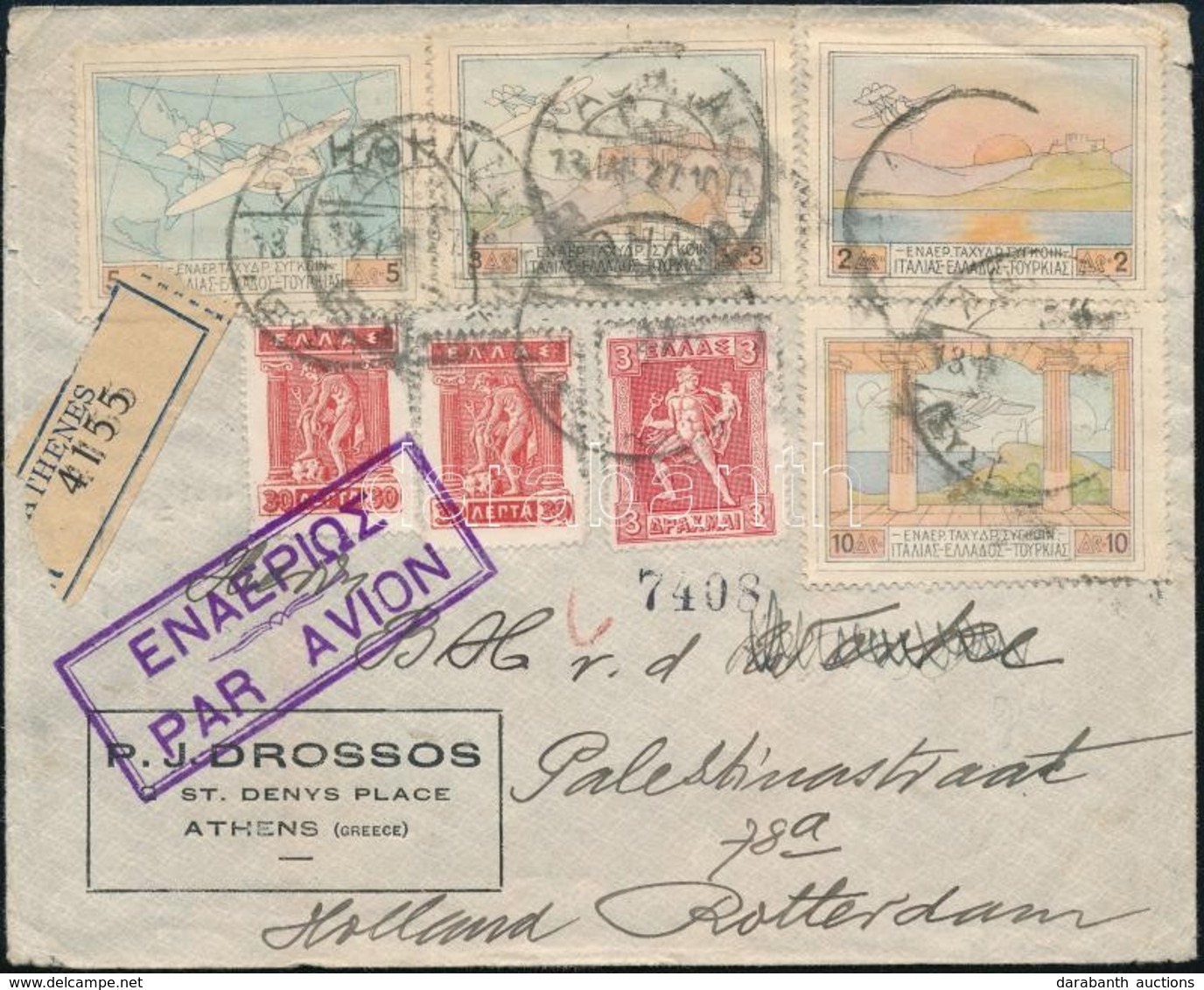 1927 Légi Levél Rotterdamba / Airmail Cover To Rotterdam - Other & Unclassified