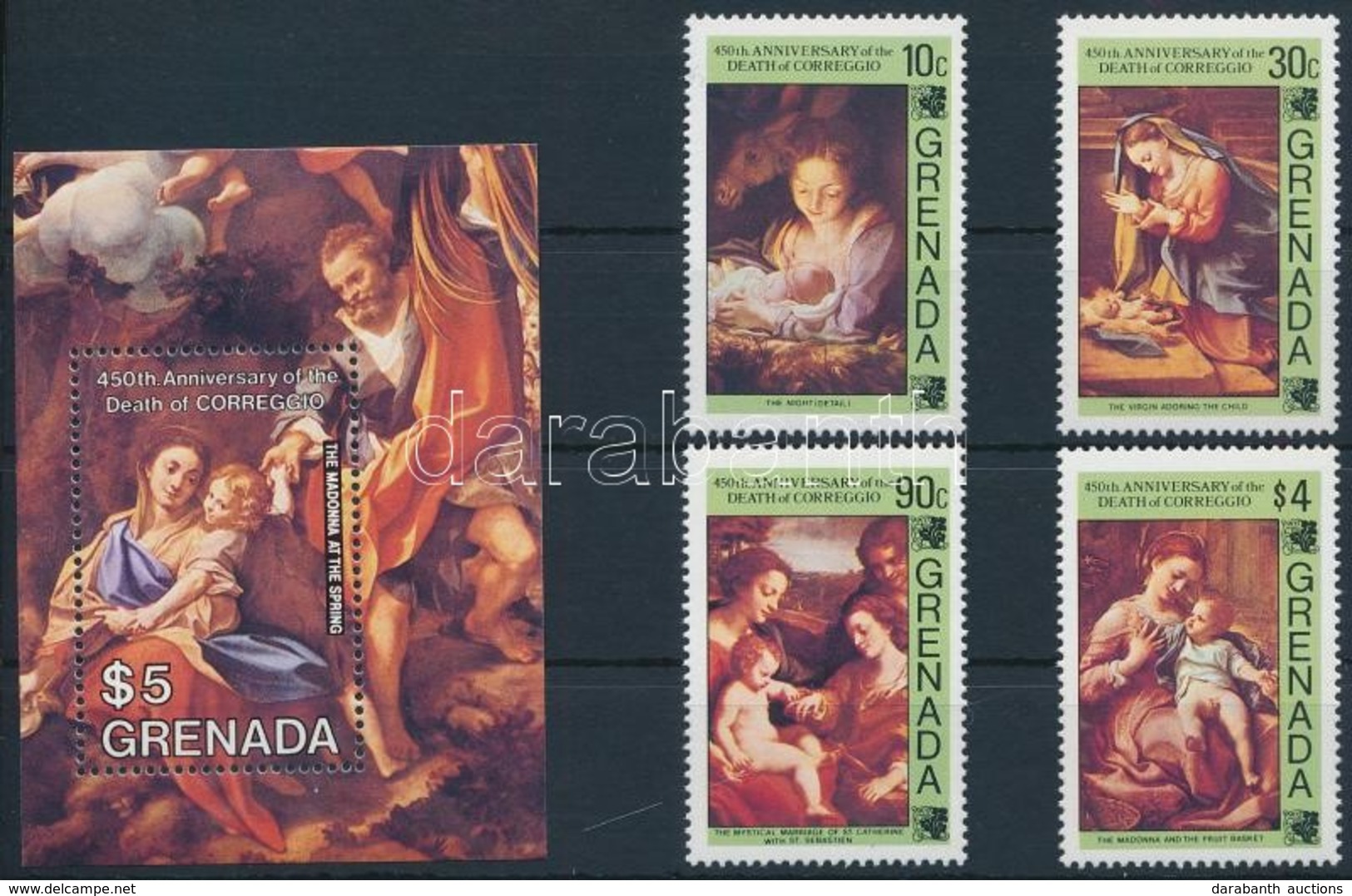 ** 1984 Karácsony Sor + Blokk,
Christmas Set + Block
Mi 1312-1315 + Mi 129 - Other & Unclassified