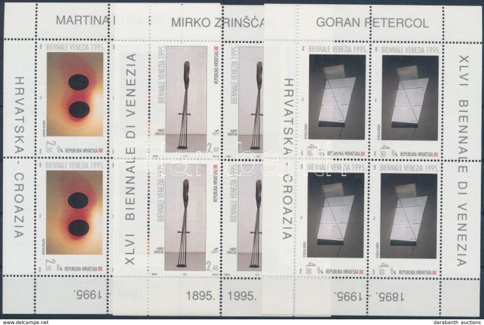 ** 1995 A Velencei Biennálé 100. évfordulója Kisív Sor,
100th Anniversary Of The Venice Biennale Mini Sheet Set
Mi 324-3 - Autres & Non Classés