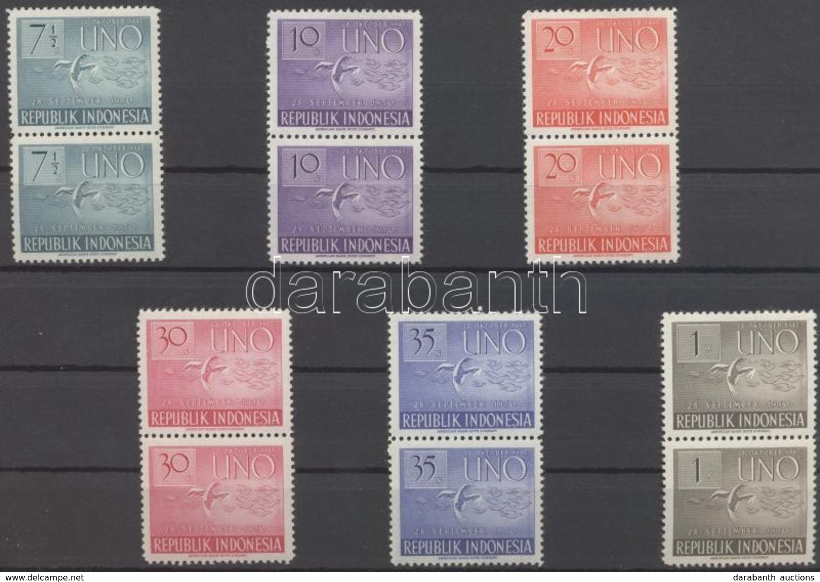 ** 1951 6 éves Az ENSZ Sor  Párokban Mi 94-99 - Other & Unclassified