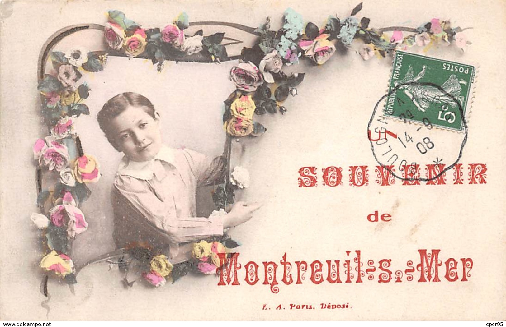 62  .n°  107572 . Montreuil Sur Mer .souvenir .enfant. Roses . - Autres & Non Classés