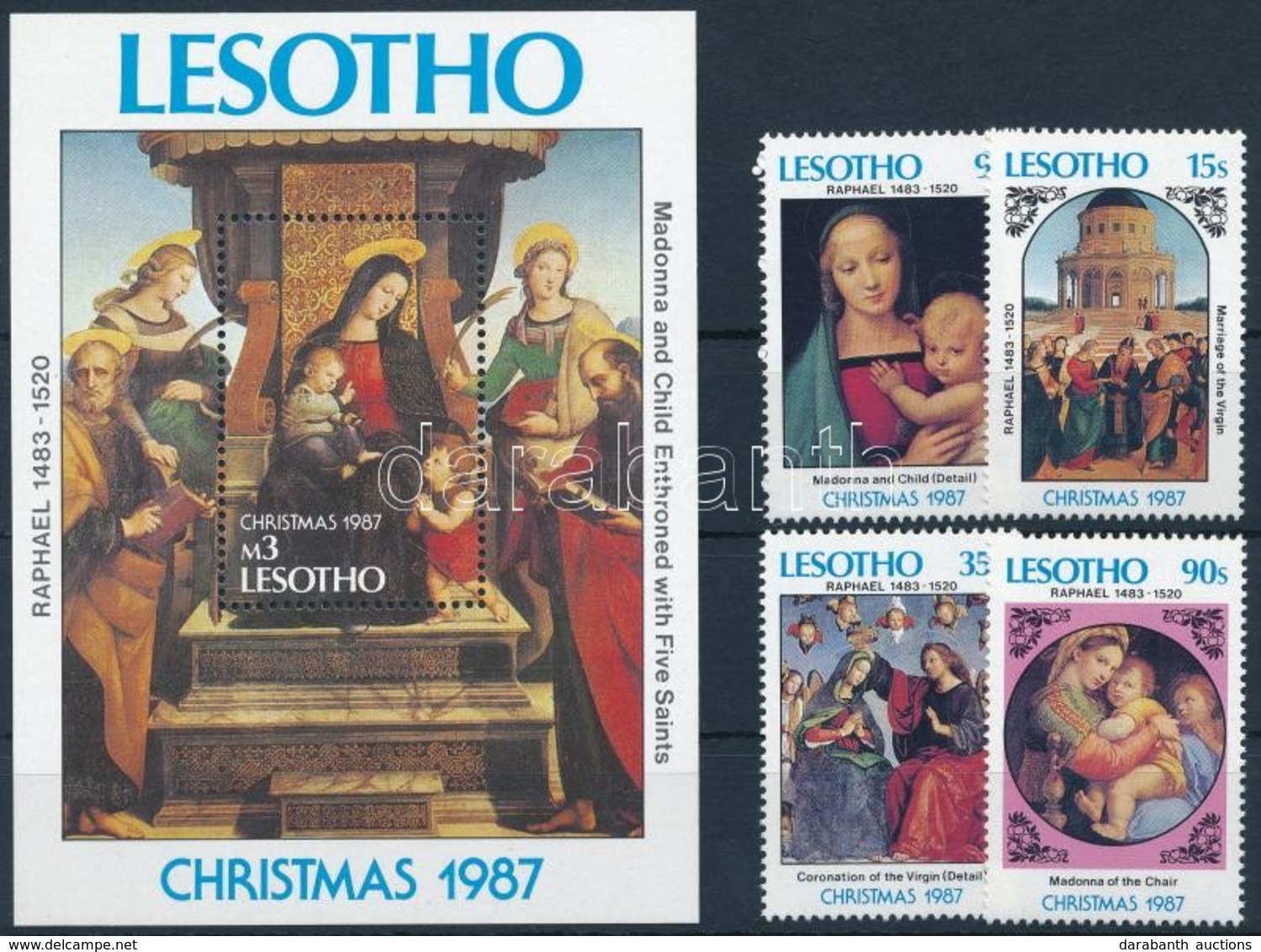 ** 1987 Karácsony Sor + Blokk,
Christmas Set + Block
Mi 671-674 + Mi 47 - Autres & Non Classés