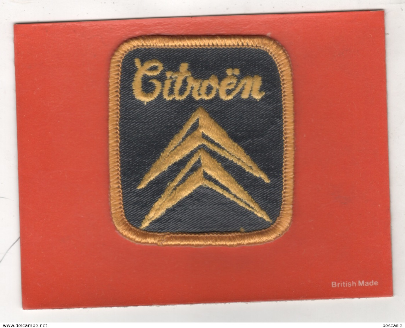 ECUSSON EN TISSU AUTOMOBILES CITROËN - CONTRE-COLLE SUR CARTON - BRITISH MADE - Blazoenen (textiel)