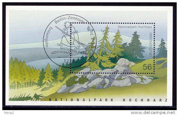 National Park Harz - Germany 2002 - Souvenir Sheet Mi. Bl. 59 - ESSt, First Day Issue Cancellation Berlin - Umweltschutz Und Klima