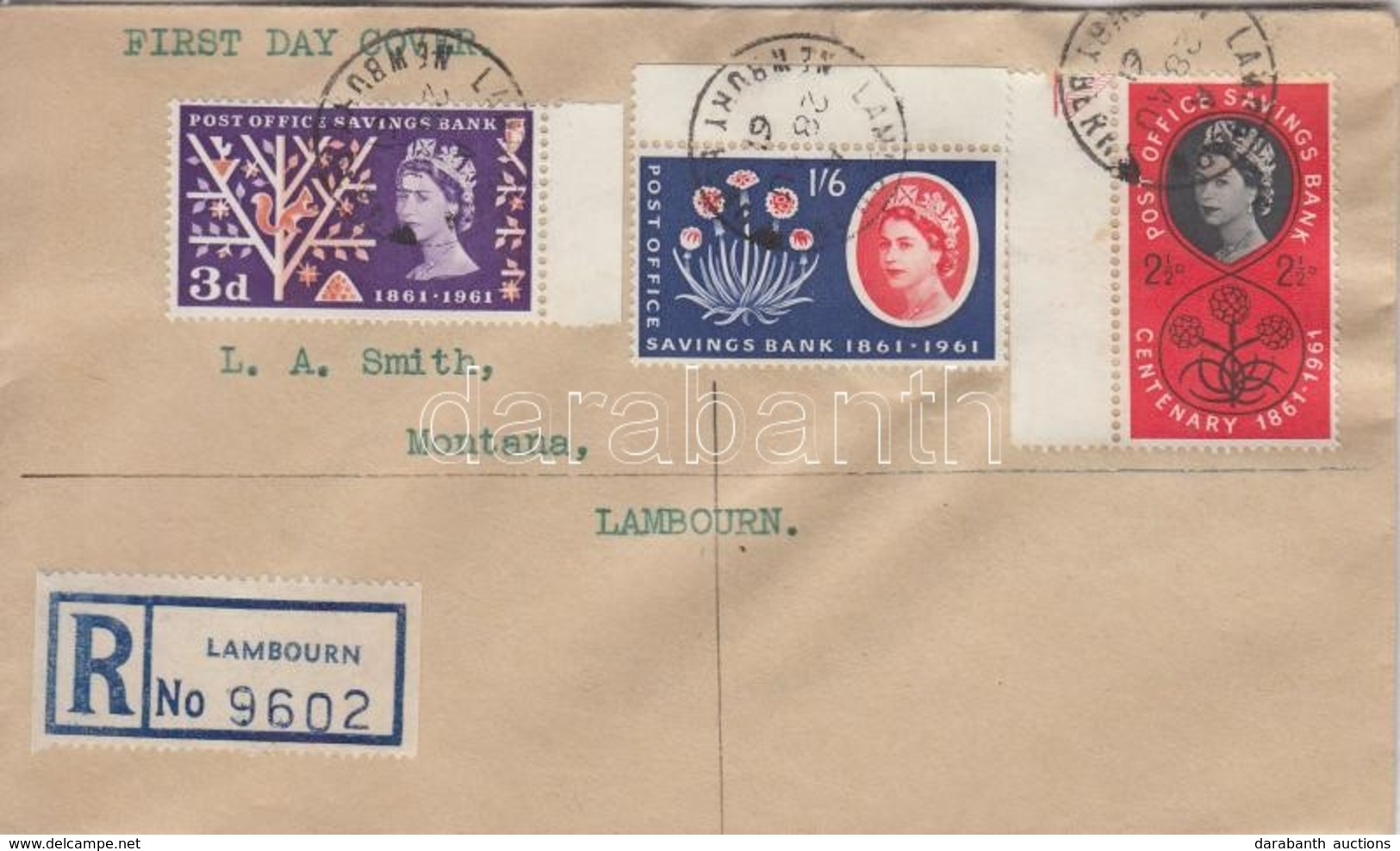 1961 100.éves A Posta Takarékpénztár Mi 343-345 Ajánlott FDC - Other & Unclassified