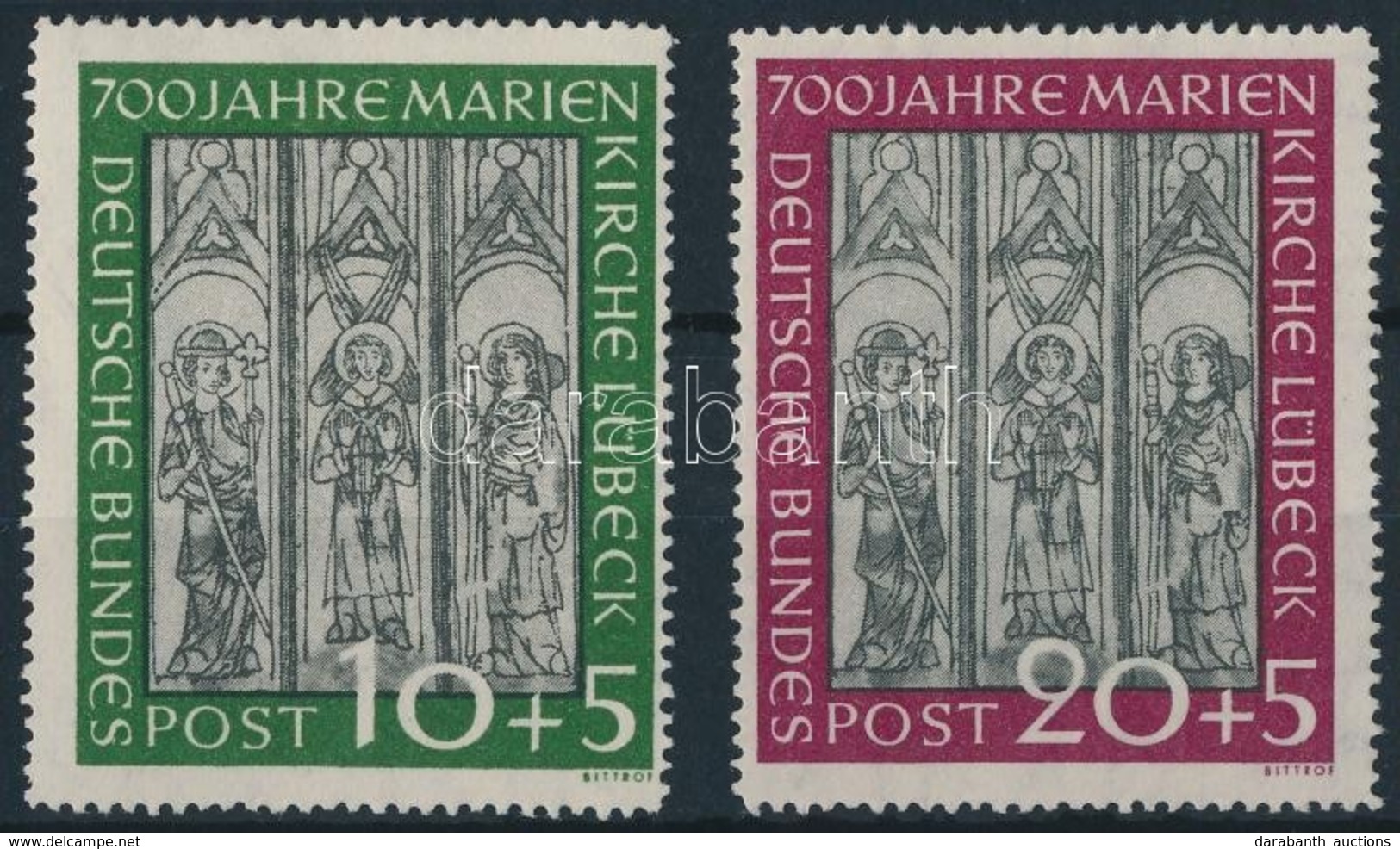 ** 1951 Marienkirche Lübeck Mi 139-140 - Autres & Non Classés