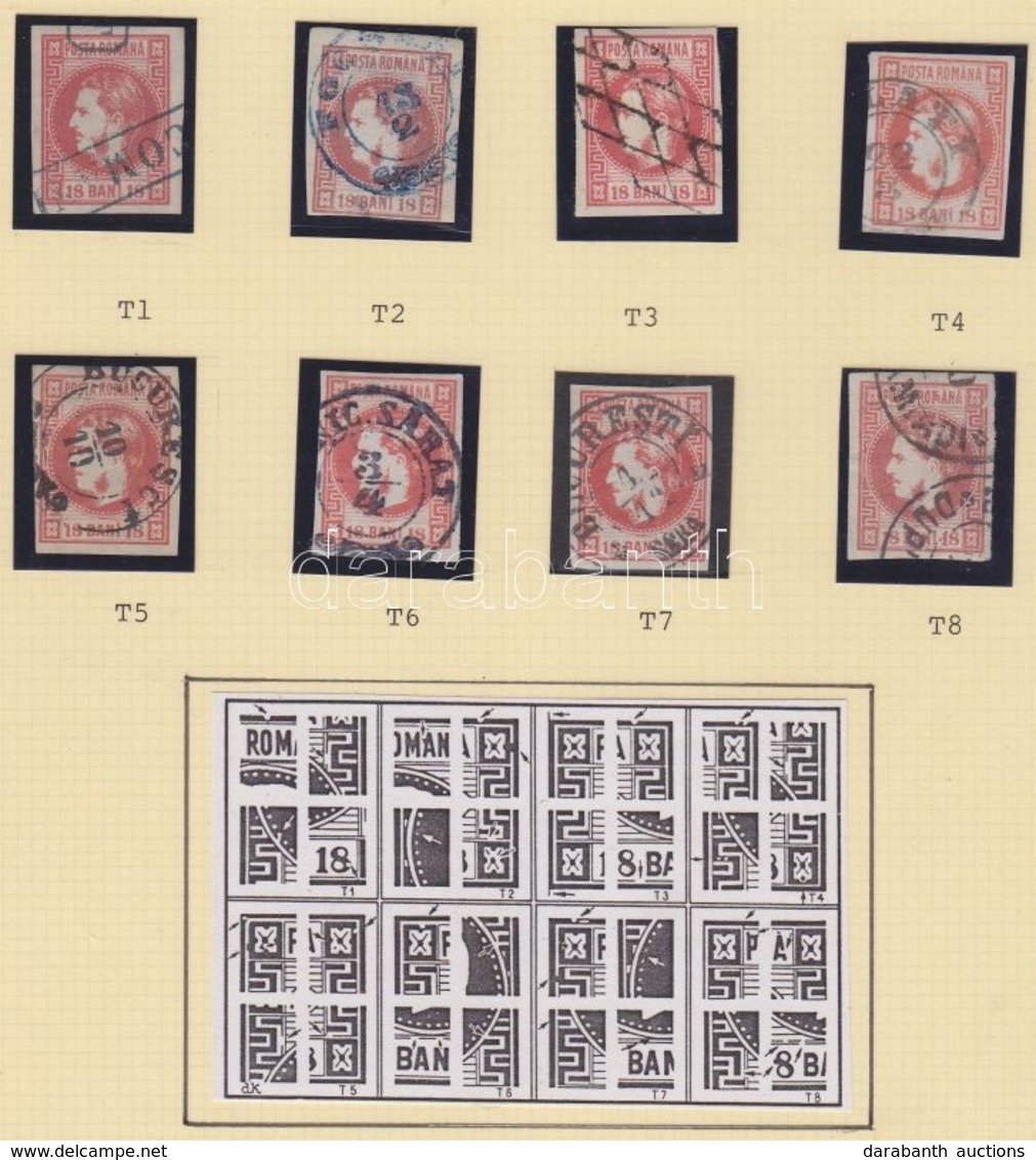 O 1866 Mi 20 Típusrekonstrukció, 8 Bélyeg - Andere & Zonder Classificatie