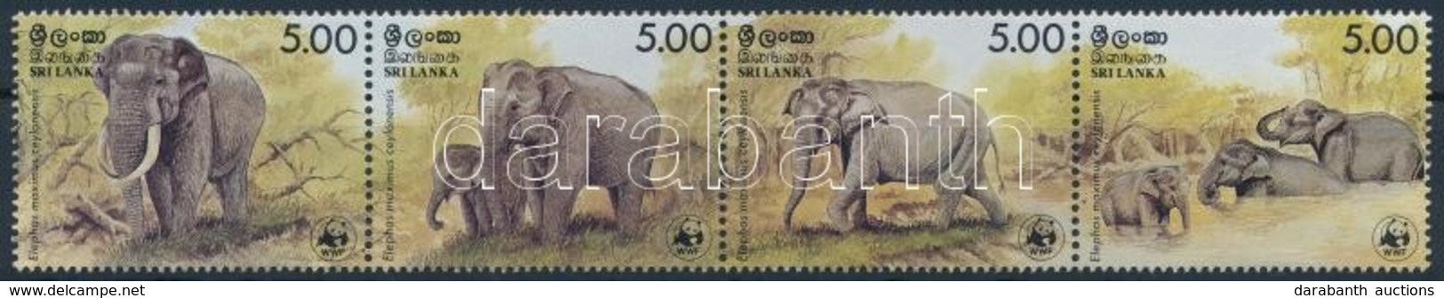 ** 1986 WWF: Elefánt Sor Négyescsíkban Mi 753-756 - Autres & Non Classés