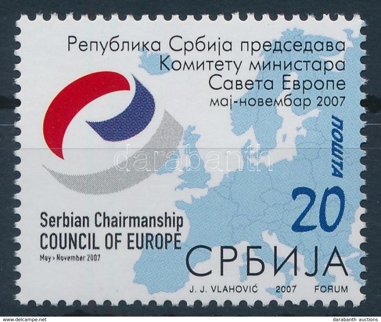 ** 2007 Szerbia Elnöksége Az Európa Tanácsban Bélyeg,
Presidency Of Serbia In The Council Of Europe Stamp
Mi 198 - Autres & Non Classés