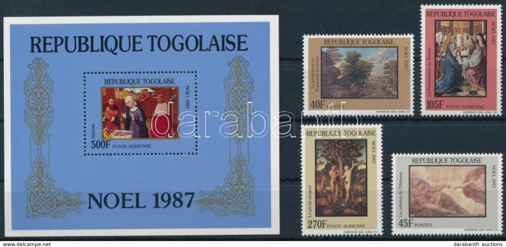 ** 1987 Karácsony, Festmények Sor + Blokk,
Christmas, Paintings Set + Block
Mi 2037-2340 + Mi 299 - Other & Unclassified