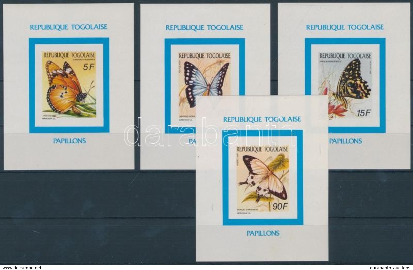 ** 1990 Lepkék Sor Vágott Blokkformában Mi 2162-2165 - Other & Unclassified