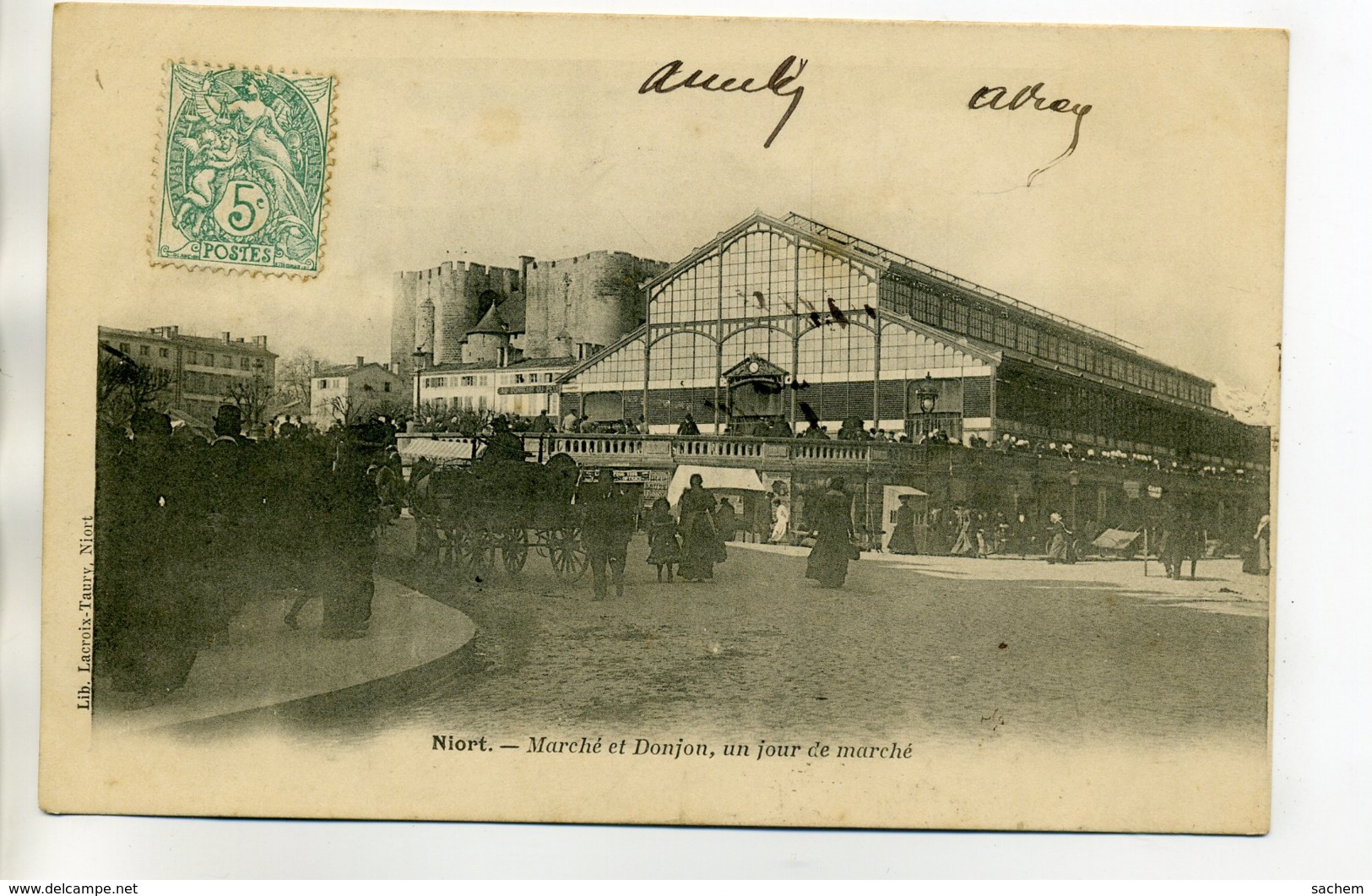 79 NIORT Un Jour De Marché Pres Des Halles  1903 Timb Lib Lacroix Taury     /D07-2017 - Niort